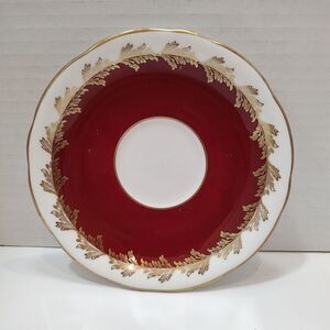 Vtg Saucer Only - Ansley Bone China - Burnt Orange with Gold Trim #2882- England